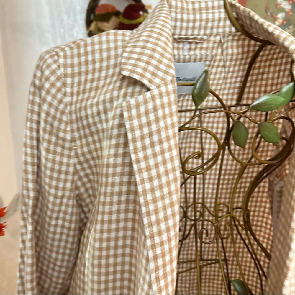 Madewell Gingham Dorset Women's plaid white/cream Blazer Size by measur… - Picture 6 of 9